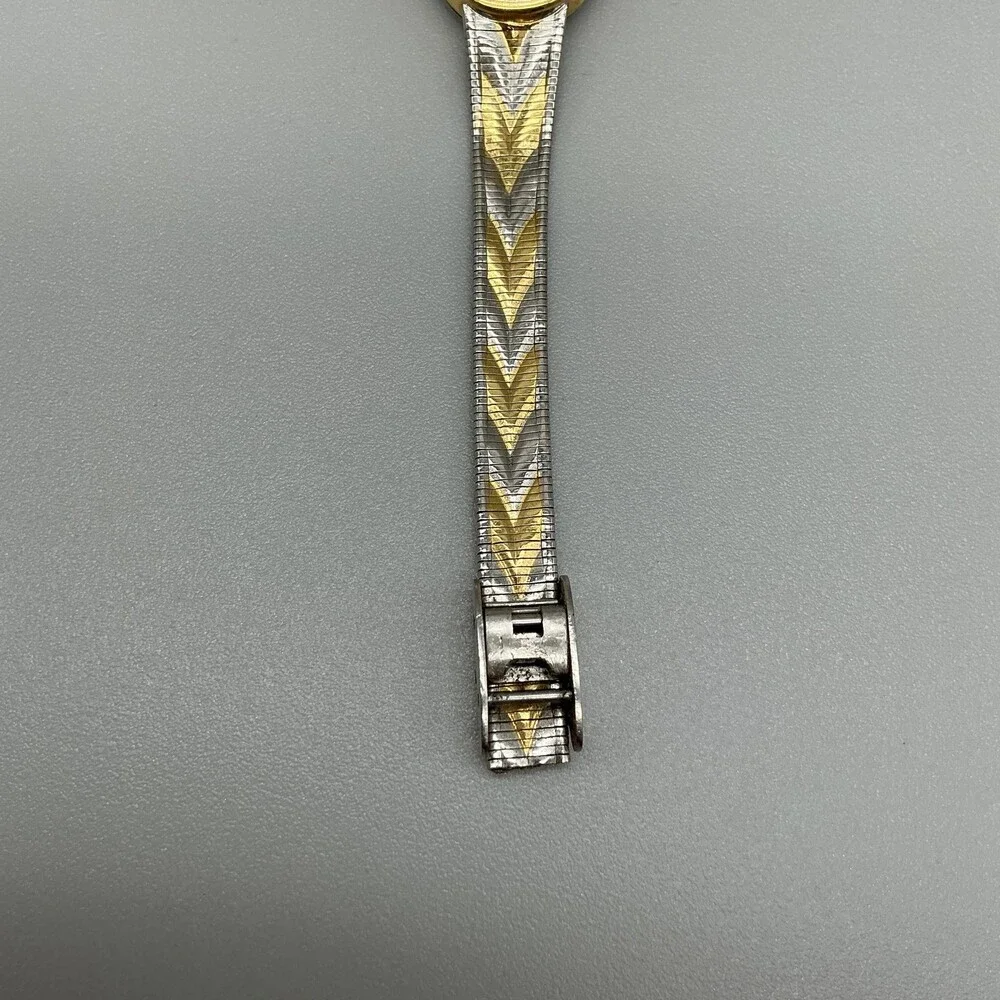 Vintage Waltham Diamond Womens Watch 18mm Silver Gold Two Tone New Battery
